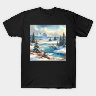 Winter Lake Winter Landscape T-Shirt